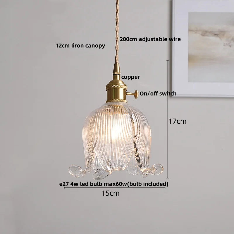 Helnys Amber Glass LED Pendant Light Fixture Modern Simple Adjustable Hanging Light
