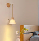 Helnys Nordic LED Wall Sconce Wood Base Modern Vanity Light