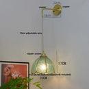 Helnys Vintage Glass Brass LED Wall Sconce Switched Vanity Light