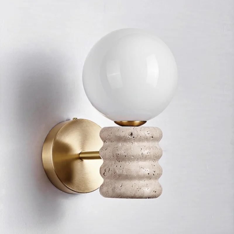 Helnys Japanese Style LED Wall Lamp White Glass Bathroom Mirror Light