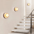 Helnys Wood White Glass LED Wall Sconce for Home Dining Room Mirror Light