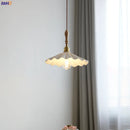 Helnys Ceramic LED Pendant Lights, Wood Copper Socket Hanging Lamp for Home Decor