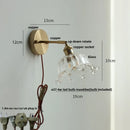 Helnys Nordic LED Glass Wall Lights with Brass Pull Chain Switch