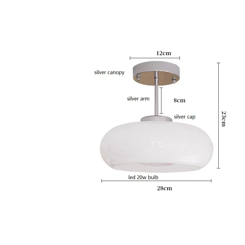 Helnys Yellow Glass LED Pendant Lights 40W Copper Nordic Modern Hanging Lamparas