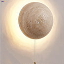 Helnys LED Wall Light Bedroom Yellow Travertine Wood Canopy Sconce Lampara