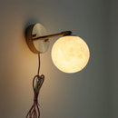 Helnys Modern Nordic LED Wall Lights - White Moon Up Down Rotate Bedside Lamp