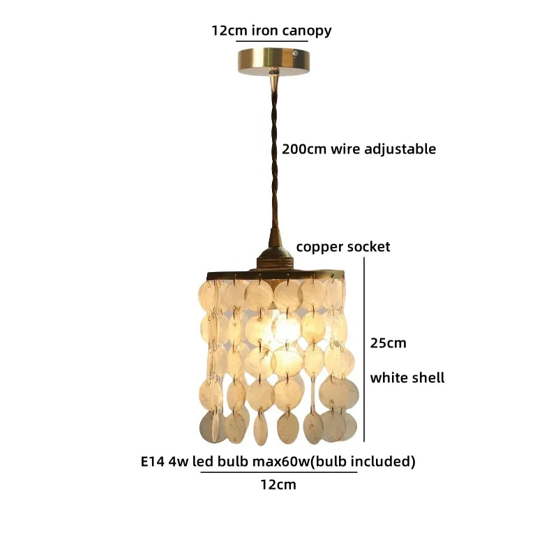 Helnys Clear Glass LED Pendant Light Modern Brass Hanging Lamp