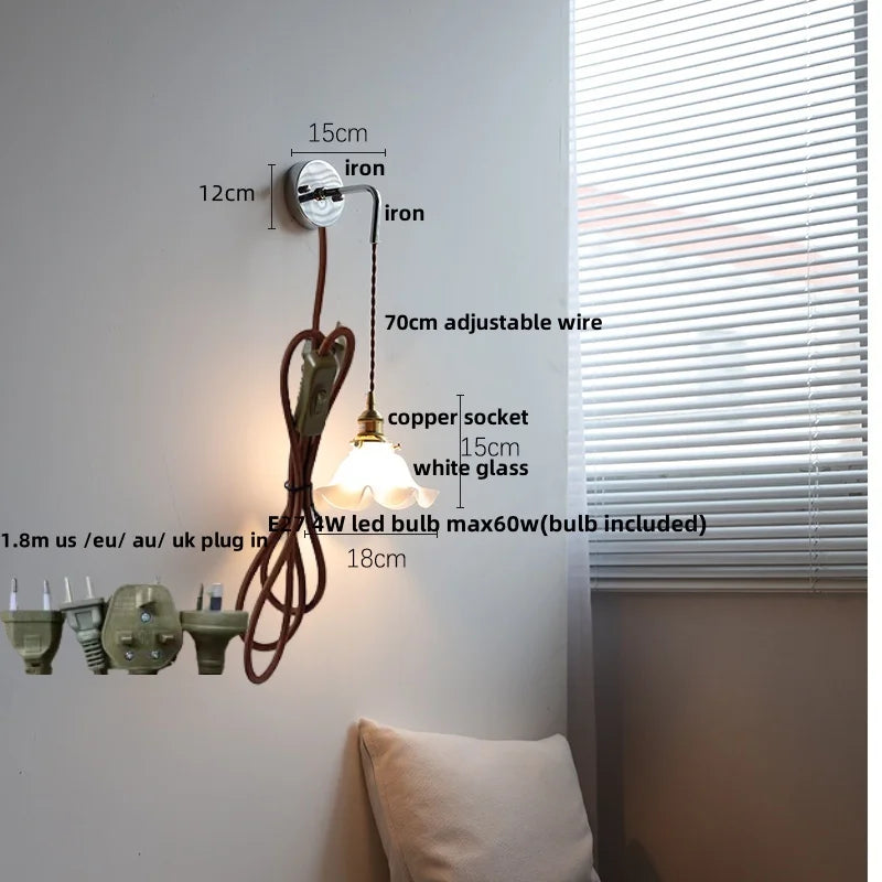 Helnys Walnut Ash LED Wall Lamp Sconce - Adjustable Japanese Style Stair Light Fixtures