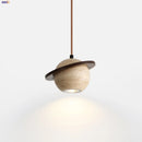 Helnys LED Pendant Lights Japanese Style Wood Decor Stone Globe Hanging Lamp