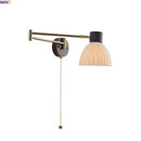 Helnys Swing Copper Arm LED Wall Lamp in White Ceramic
