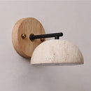 Helnys Canopy LED Wall Light Yellow Travertine Bedside Lamp Modern Iron Fixture