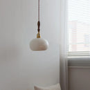 Helnys Round LED Pendant Light - Japan Style Chandelier Wood/Ceramic/Copper