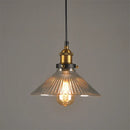 Helnys Retro Loft Edison Pendant Light with Glass Lampshade