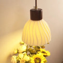 Helnys Adjustable LED Wall Light Fixture Ceramic Wood Base Bedside Lamp