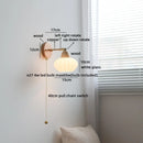 Helnys Nordic LED Wall Light Copper Arm White Glass Bedside Lamp