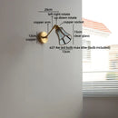 Helnys Vintage Glass LED Wall Lights Up Down Brass Arm Bedside Lamp