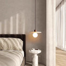 Helnys Yellow Travertine LED Pendant Lights Fixture Glass Stone Wood Nordic Hanging Lamp