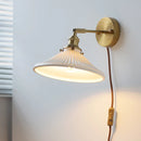 Helnys Ceramic LED Wall Sconce for Home Living Room Bedside Decor