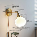 Helnys Pumpkin LED Wall Lamps Glass Nordic Modern Rotate Light