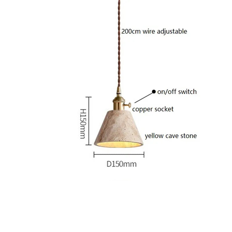 Helnys Yellow Cave LED Pendant Light - Modern Nordic Copper Socket Hanglamp