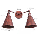 Helnys Loft Plug LED Wall Lamps 2 Heads Industrial Silver Vintage Lighting