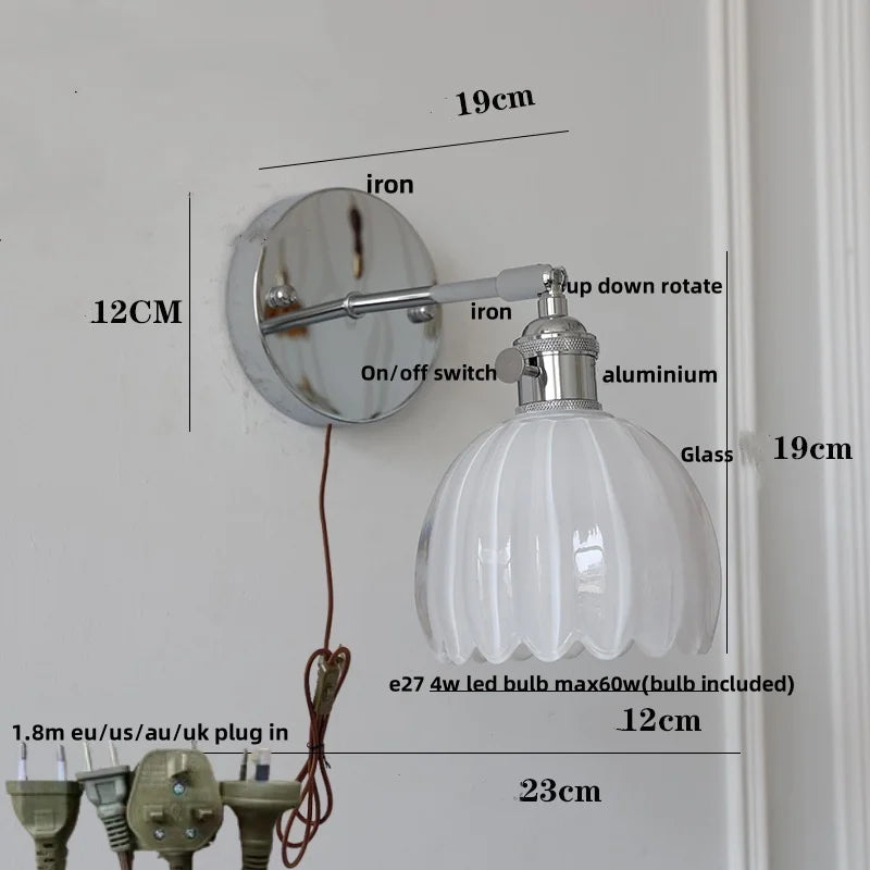 Helnys Modern Iron Ceramic LED Wall Lights with Pull Chain Switch