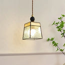 Helnys Clear Glass LED Pendant Light Hanging Fixture Adjustable Copper Wood Glass_Luminaire