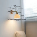 Helnys White Ceramic LED Wall Sconce Lamp Wooden Socket Stair Light Fixtures