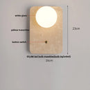 Helnys Solar Eclipse LED Wall Lamp Nordic Modern Yellow Travertine Ambience Bedside Lamp