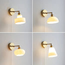 Helnys Modern Glass Wall Sconce with Pull Chain Switch - Nordic Style