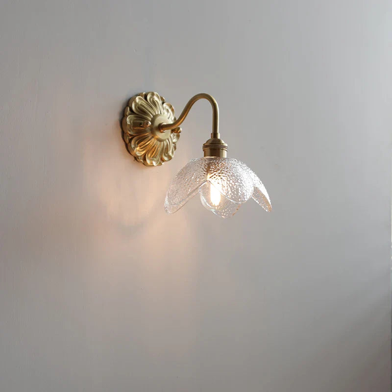 Helnys Smoke Gray Glass LED Wall Sconce - Modern Copper Wandlamp Fixtures