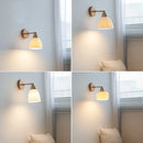 Helnys Ceramic Wood Wall Sconce Up Down Rotate LED Light Fixture