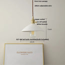 Helnys White Ceramic LED Pendant Light Fixture, Adjustable Nordic Modern Hang Lamp