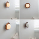 Helnys White Glass Ball LED Wall Lamps With Switch, Modern Wooden Stair Light