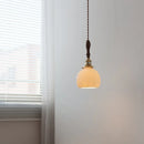 Helnys Ceramic Wood LED Pendant Lights for Restaurant Bedroom Chandelier