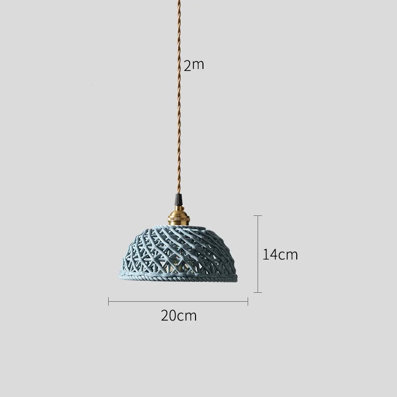 Helnys White Ceramic LED Pendant Lights - Nordic Modern Copper Hanging Lamp