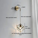 Helnys Brass Glass Shade LED Wall Lamp, Nordic Modern Bathroom Mirror Light