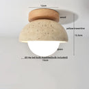 Helnys Modern Yellow Glass LED Ceiling Light Fixture for Living Room