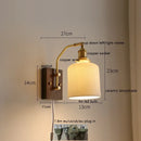 Helnys Copper Ceramic LED Wall Light Rotatable Indoor Lamp E27 Home Decor