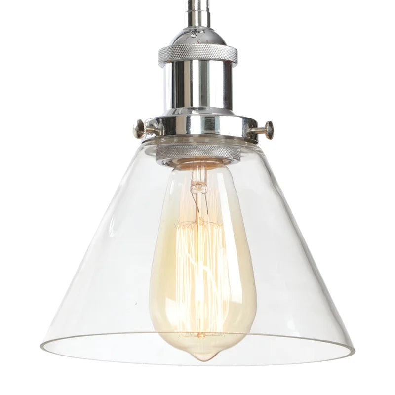 Helnys Vintage Industrial LED Wall Sconce with Pull Chain Switch Glass Bathroom Lamp