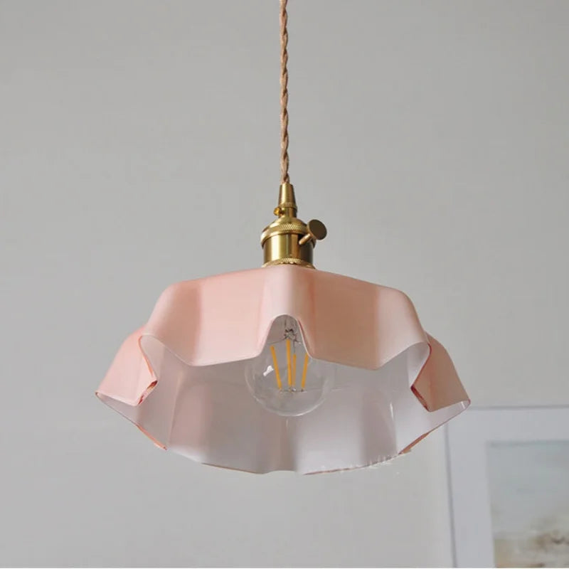 Helnys Nordic Glass Art Pendant Light with Adjustable Wire for Dining Room