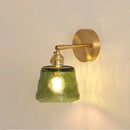 Helnys Clear Glass Wall Lights with Pull Chain Switch and Brass Finish