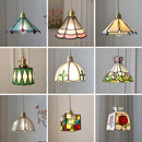 Helnys Glass Copper LED Pendant Lights for Kitchen Bedroom Living Room Loft