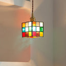 Helnys Glass LED Pendant Lights - Square Multi-Color Modern Suspension Lamp