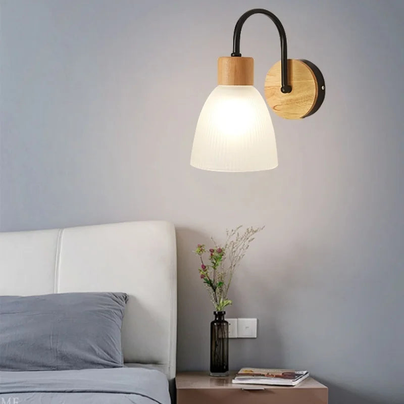 Helnys Simple LED Wall Lamp Sconce Modern Glass Bathroom Light