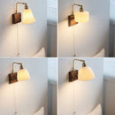 Helnys White Ceramic LED Wall Lights with Adjustable Copper Arm