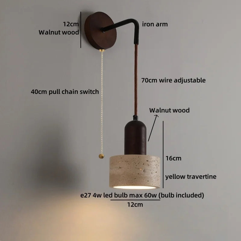 Helnys Yellow Stone Glass LED Square Wall Light for Modern Home Decor