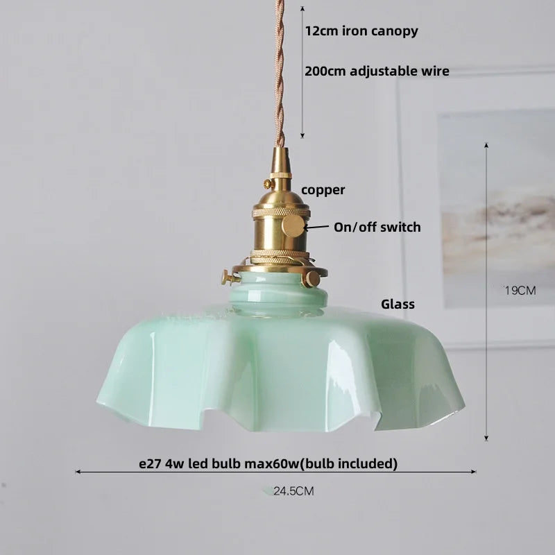 Helnys Yellow Glass LED Pendant Light Fixture | Nordic Modern Home Decor Bar Hotel