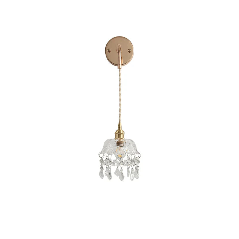 Helnys Clear Glass LED Wall Lamp Modern Crystal Home Decor Applique Murale