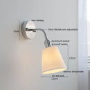 Helnys Adjustable Arm LED Wall Sconce White Glass Ball Mirror Stair Light